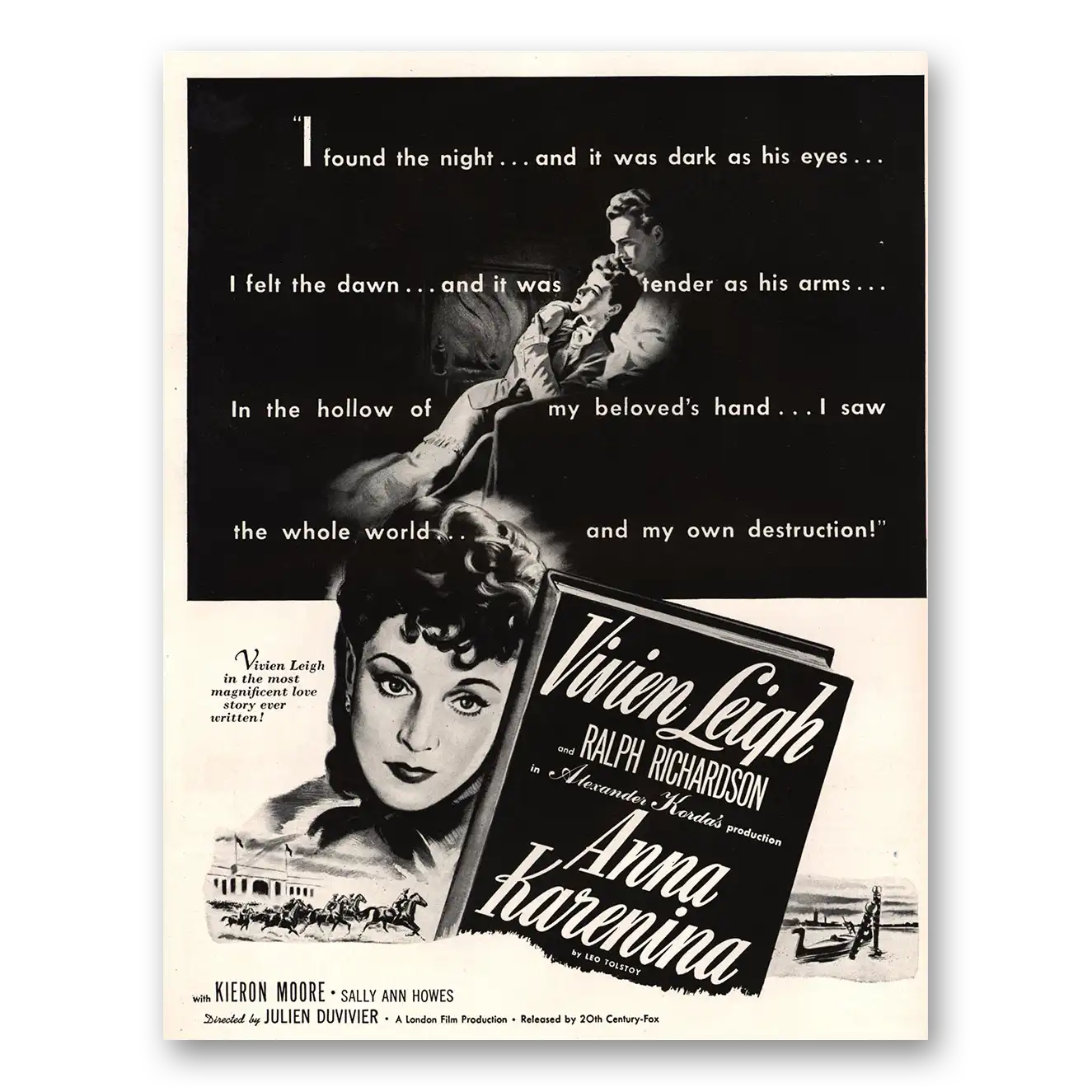 1948 Anna Karenina Movie Promo Print Ad | Vivian Leigh