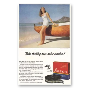 1948 Ansco Film Print Ad | Color Movies