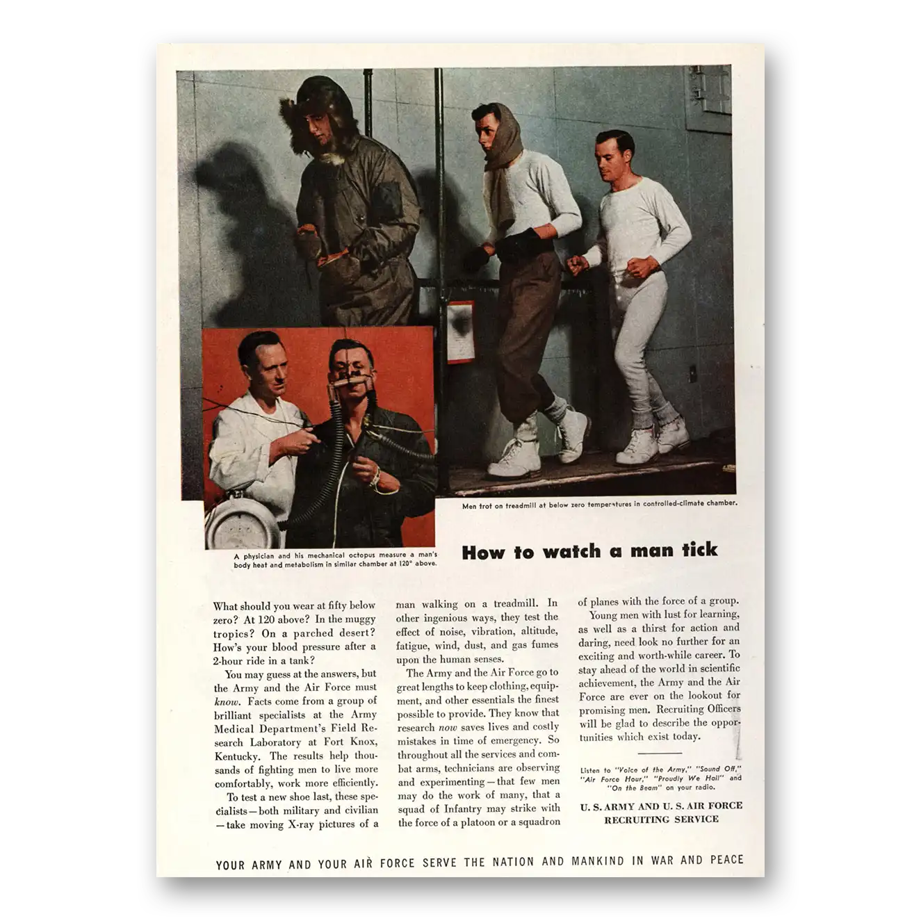 1948 US Army Print Ad | Watch Man Tick