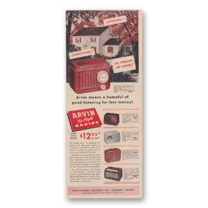 1948 Arvin Radios Print Ad | Good Listening