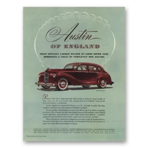 1948 Austin Motor Company Print Ad | Large Motor Cars