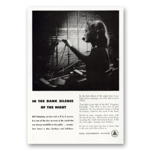 1948 Bell Telephone Print Ad | Dark Silence Night