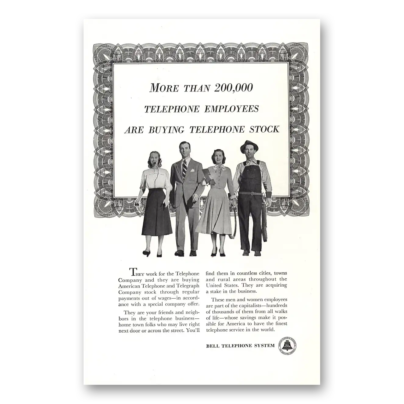 1948 Bell Telephone Print Ad | Telephone Stock