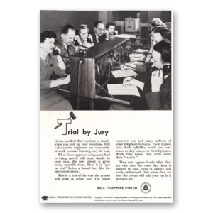 1948 Bell Telephone Print Ad | Trial By Jury