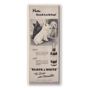 1948 Black and White Scotch Print Ad | Good Looking