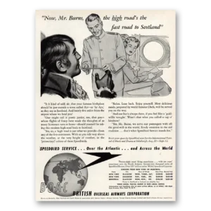 1948 British Airways BOAC Print Ad | Mr Burns