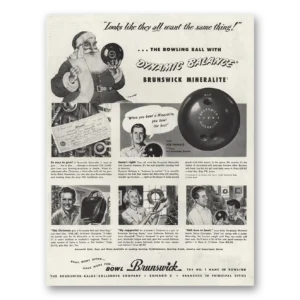 1948 Brunswick Bowling Balls Print Ad | Dynamic Balance