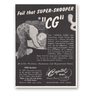 1948 Capital Seat Print Ad | Super Snooper