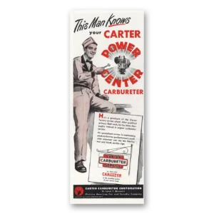 1948 Carter Carburetor Print Ad | Power Center