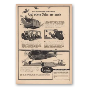 1948 Cessna Print Ad | Out Where Sales Are Made