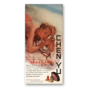 1948 Chen Yu Cosmetics Print Ad | Coral Fan