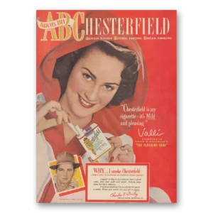 1948 Chesterfield Cigarettes Print Ad | Valli Paradine Case
