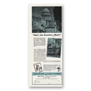 1948 Chesapeake and Ohio Lines Print Ad | Washington Dc