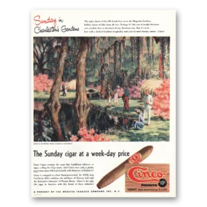 1948 Cinco Cigars Print Ad | Charlestons Gardens