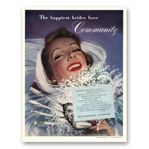 1948 Community Silverplate Print Ad | Happiest Brides