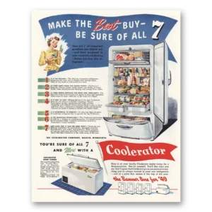 1948 Coolerator Refrigerator Freezer Print Ad | Best Buy
