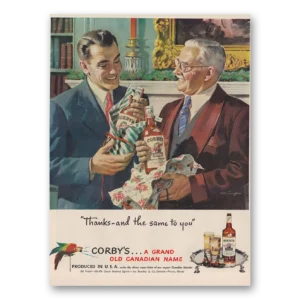 1948 Corbys Whiskey Print Ad | Thanks Same