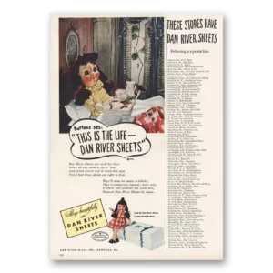 1948 Dan River Sheets Print Ad | Buttons Sez