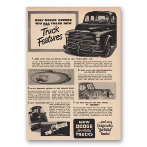 1948 Dodge Trucks Print Ad | Truck Features