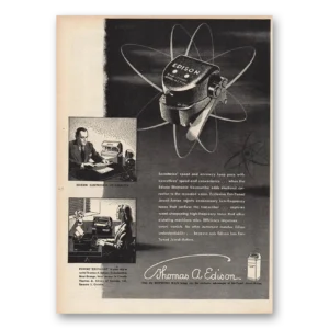 1948 Thomas A Edison Print Ad | Secretaries Speed And Accuracy