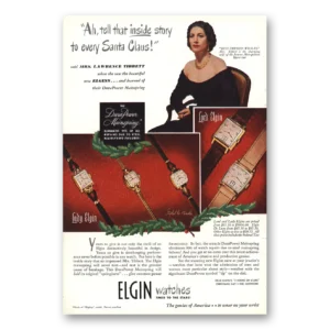 1948 Elgin Watch Print Ad | Mrs Lawrence Tibbett