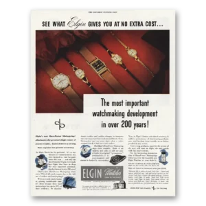 1948 Elgin Watch Print Ad | Watchmaking Development