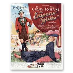1948 Emperor Waltz Movie Promo Print Ad | Bing Crosby