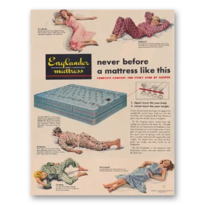1948 Englander Mattress Print Ad | Never Before