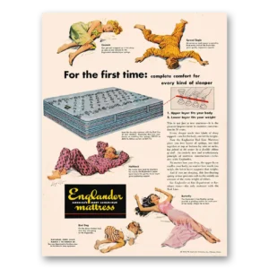 1948 Englander Mattress Print Ad | For First Time