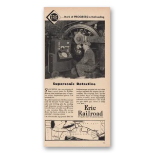 1948 Erie Railroad Print Ad | Supersonic Detective