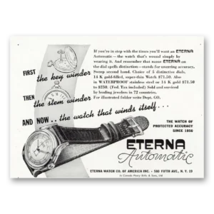 1948 Eterna Watch Print Ad | Key Winder