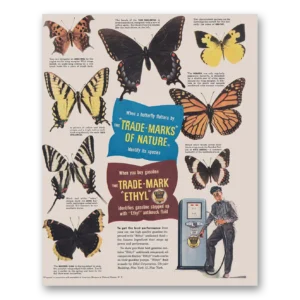 1948 Ethyl Gasoline Print Ad | Butterfly Flutters