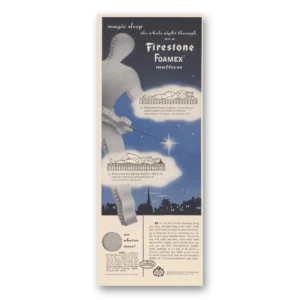 1948 Firestone Foamex Mattress Print Ad | Magic Sleep