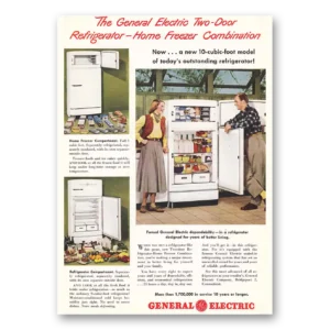 1948 General Electric Refrigerator Print Ad | Home Freezer