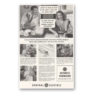 1948 General Electric Dishwasher Print Ad | Ge Be Back Army