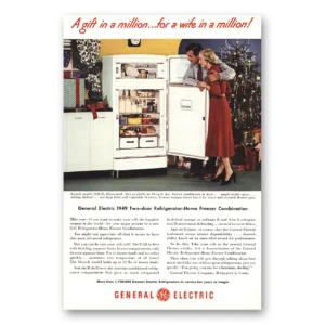 1948 General Electric Refrigerator Print Ad | Ge Two Door