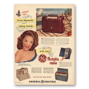 1948 General Electric Radio Print Ad | Susan Haywards Going Steady