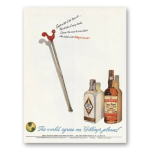 1948 Gilbeys Gin Print Ad | Short Or Tall