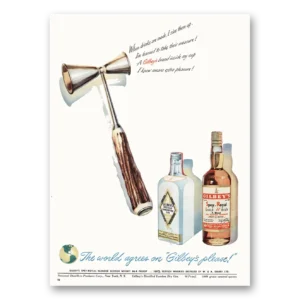 1948 Gilbeys Whisky Print Ad | Size Them Up