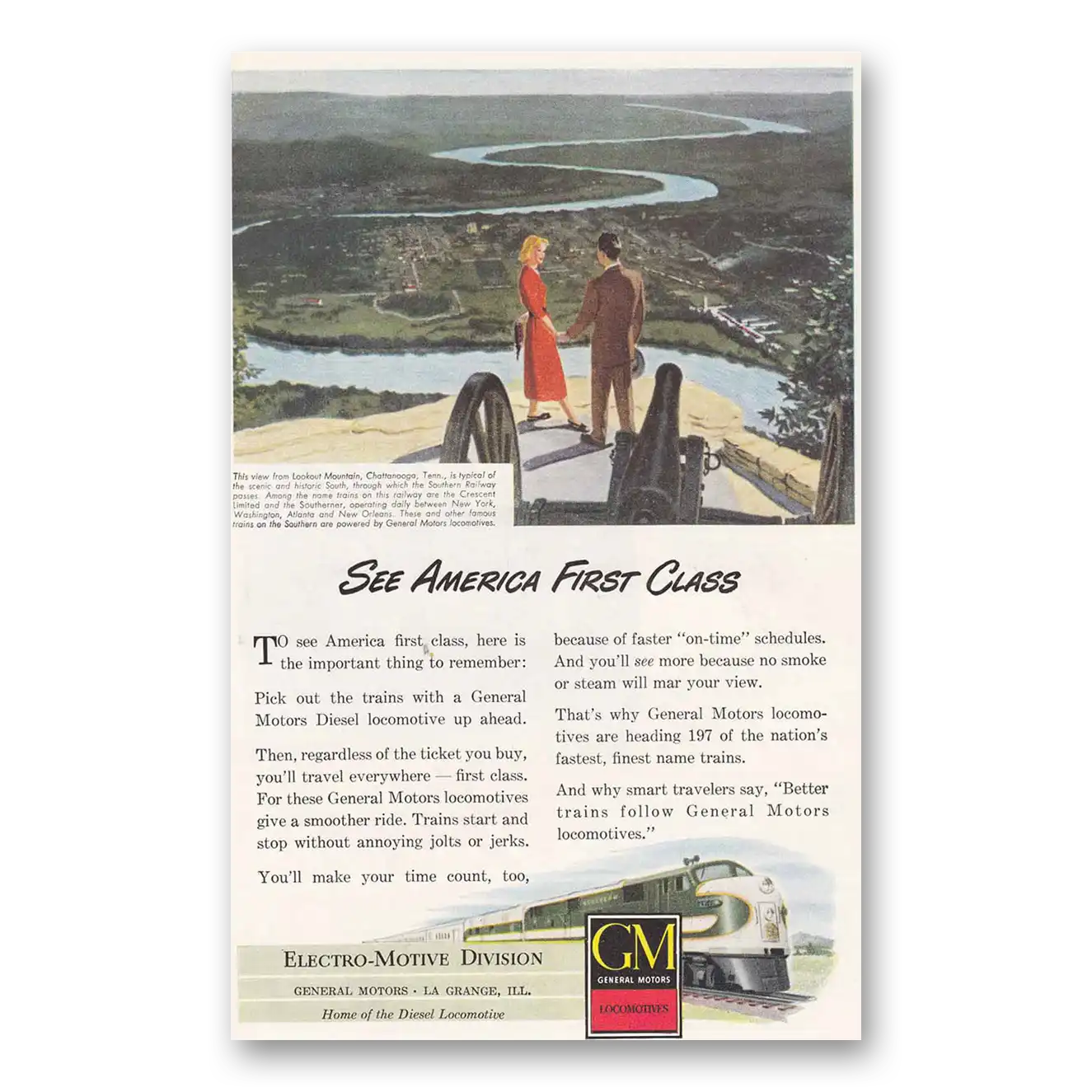 1948 GM Electro Motive Print Ad | First Class