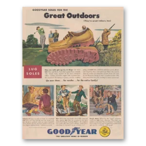 1948 Goodyear Lug Soles Print Ad | Great Outdoors