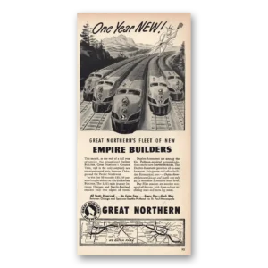 1948 Great Northern Railway Print Ad | Empire Builders