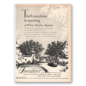 1948 Greenbrier Print Ad | White Sulphur Springs