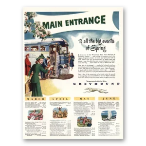 1948 Greyhound Print Ad | Main Entrance Spring