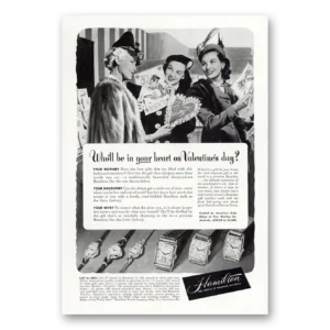 1948 Hamilton Watch Print Ad | Valentines Day