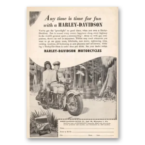 1948 Harley Davidson Print Ad | Any Time