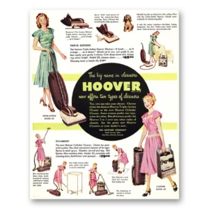 1948 Hoover Vacuum Print Ad | Big Name In Cleaners
