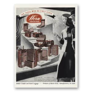 1948 Horn Luggage Print Ad | First Class