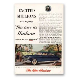 1948 Hudson Motor Car Print Ad | Excited Millions