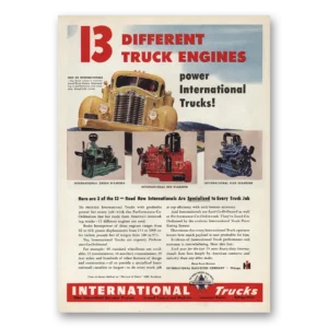 1948 International Trucks Print Ad | Truck Engines